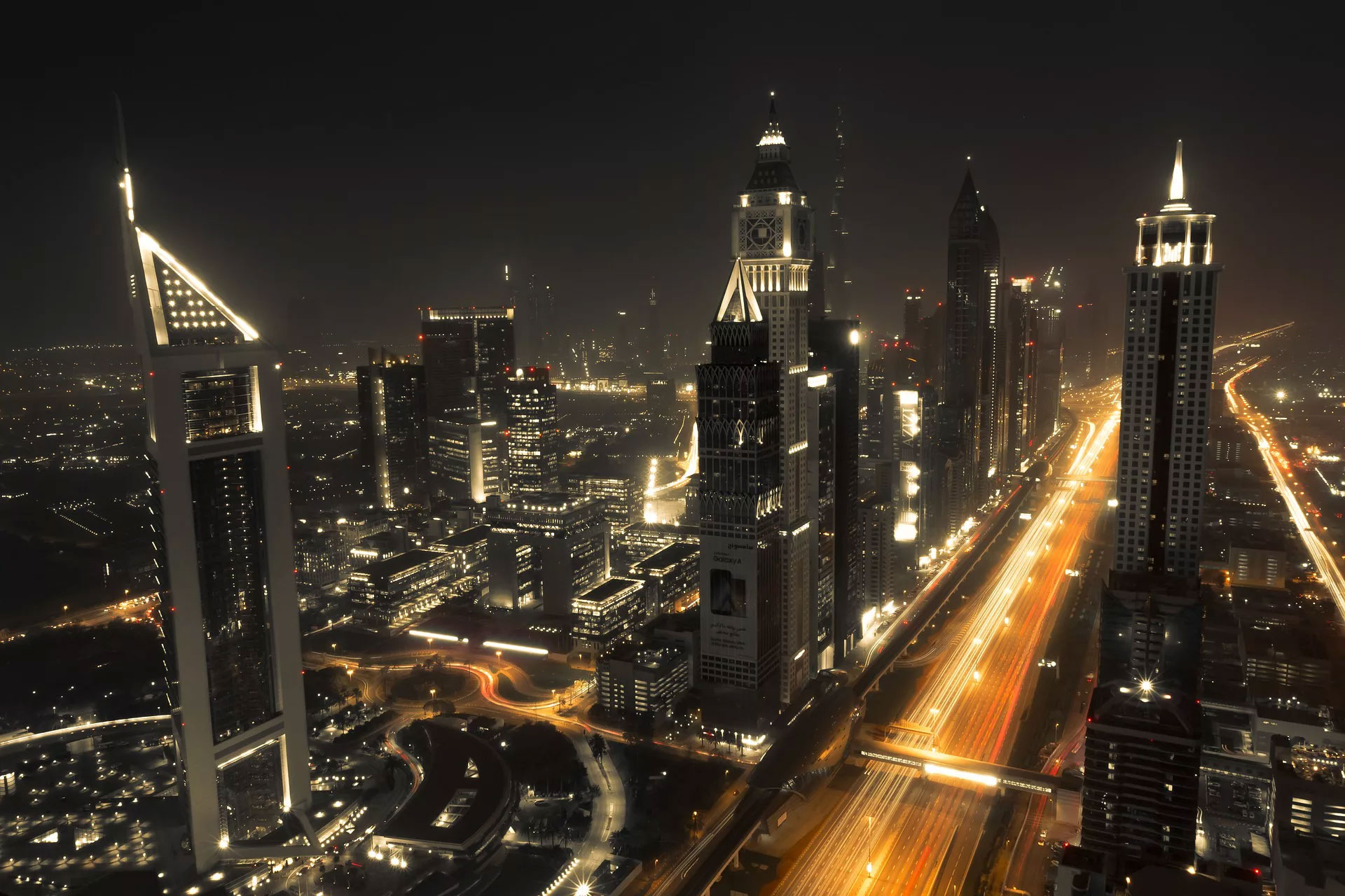 Dubai city lights at night